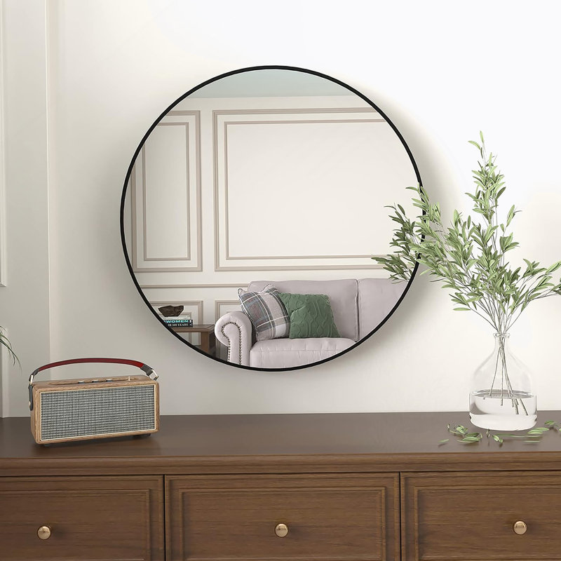 Miroir rond en métal, 36 po x 36 po