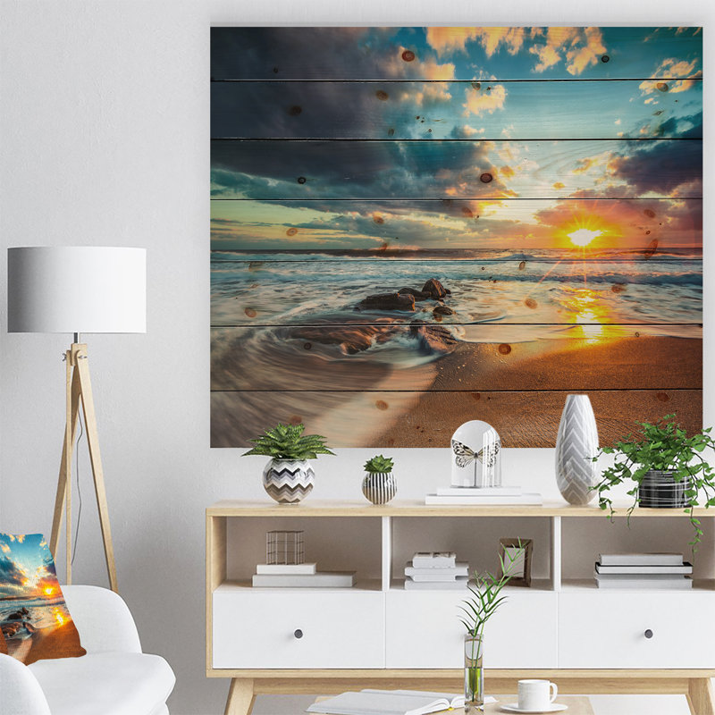 «Beautiful Cloudscape over the Sea», impression, H 34 po x l 44 po, Bois
