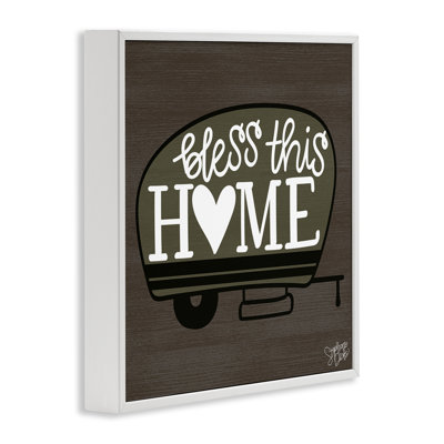 «Bless This Home Camper», art de la giclée blanche encadrée par Stephanie Dicks