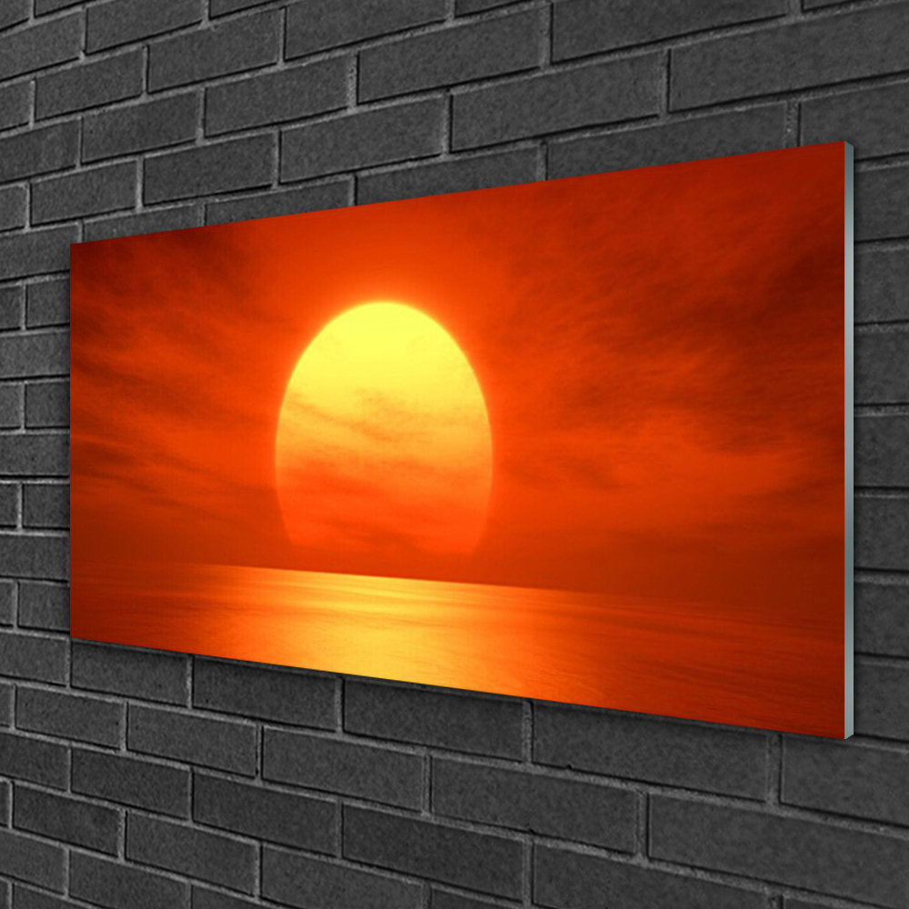 Glasbild Landscape Sun