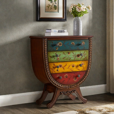 Commodes décoratives rétro en bois patiné peintes à la main