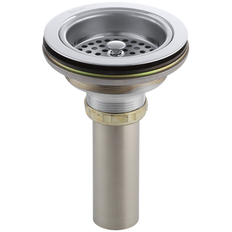 Duostrainer Sink drain and strainer with tailpiece, Polished Chrome