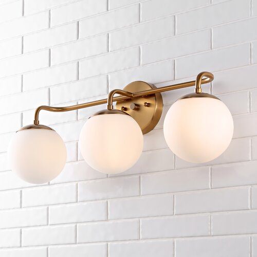 White & Cream Bathroom Vanity Lighting You'll Love | Wayfair