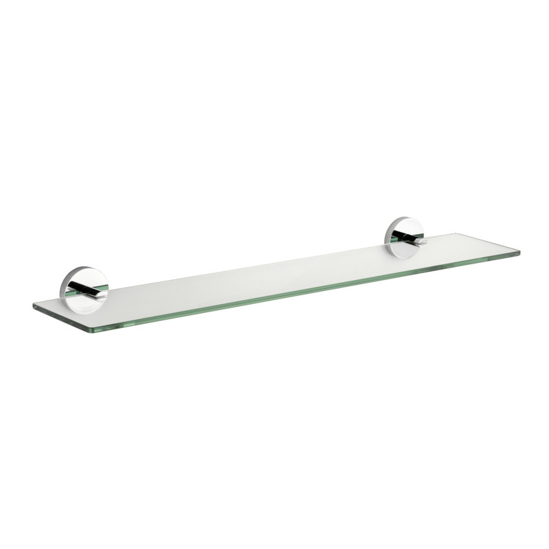 Pendle Wall Mounted Glass Shelf with Chrome Flexi-Fix Brackets 61.8cm