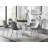 Scottsmoor Modern High Gloss Halo 6 Seater Dining Table Set with Luxury Faux Leather Dining Chairs-259776260