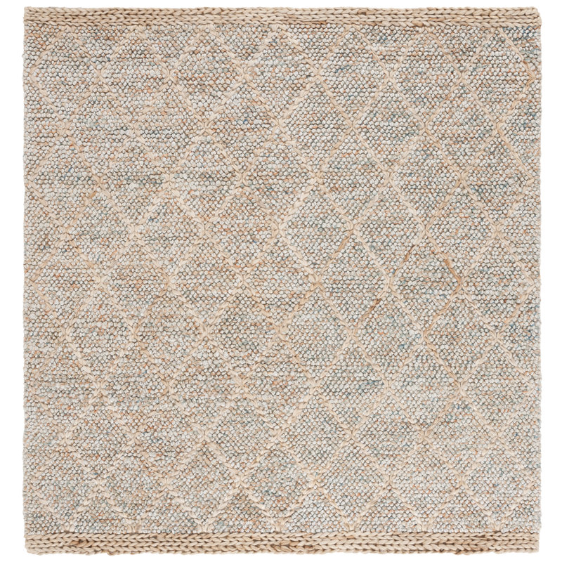 Tapis brun / beige en jute / coton / laine Keshea, Carré 6 pi
