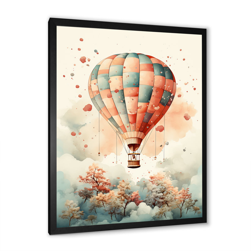 Charme classique en montgolfière IV, Cadre photo noir, H 44 po x l 34 po x P 1,5 po
