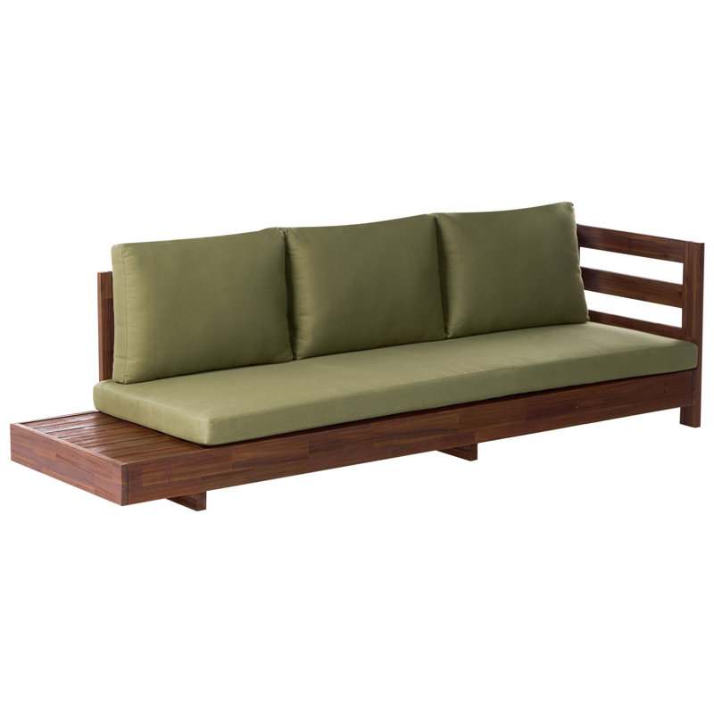 Garden Corner Sofa 5 Seater Rupakus Certified Acacia Wood Left Hand Green, Left Hand Facing