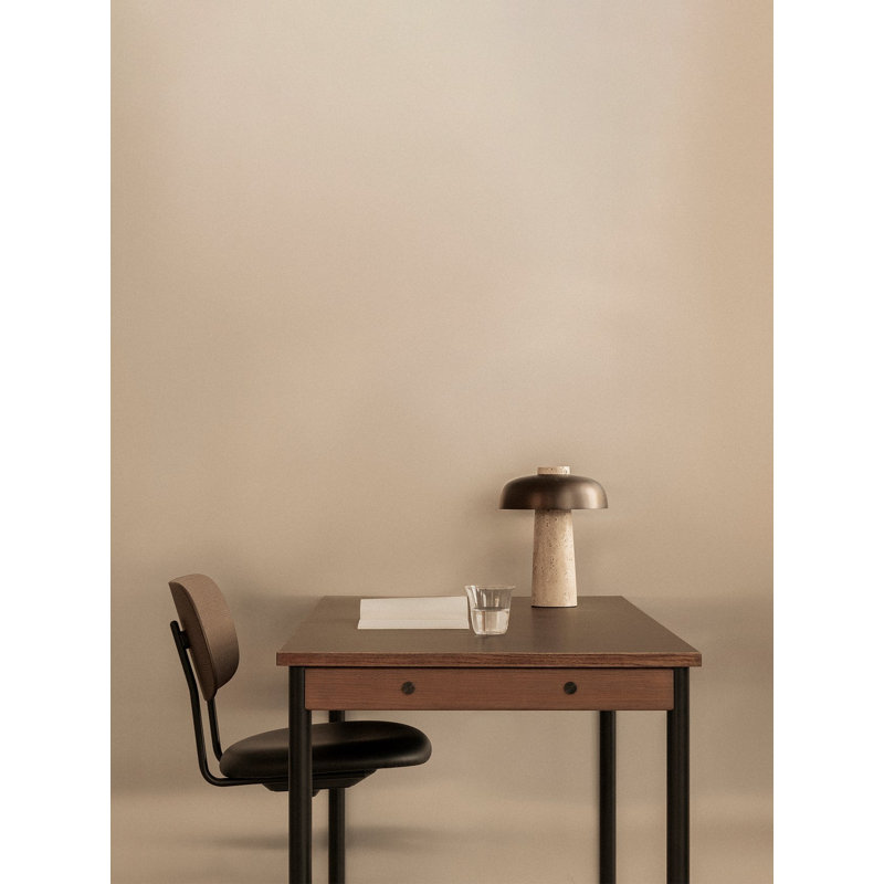 Co Swivel Task Chair, Dark Stained Oak/Silver, Army