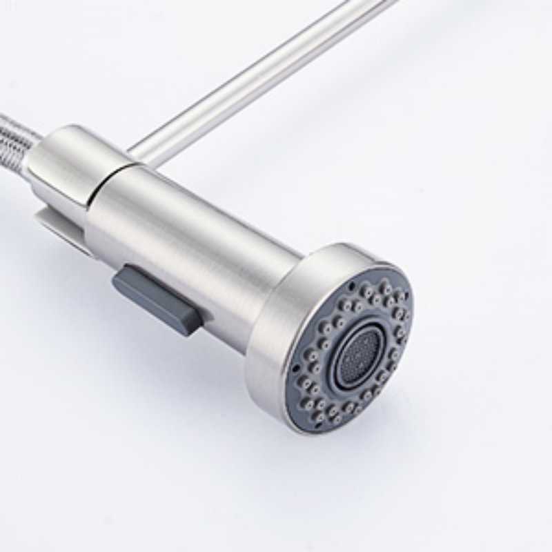 Robinet de cuisine commercial avec pulvérisateur rétractable, robinet d'évier de cuisine à poignée simple, Nickel brossé