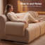 Canapé compressif surdimensionné 3 places de 259 cm de large, canapé nuage modulaire en chenille avec accoudoirs arrondis, canapé d'appoint moderne pour salon, beige-1308286727