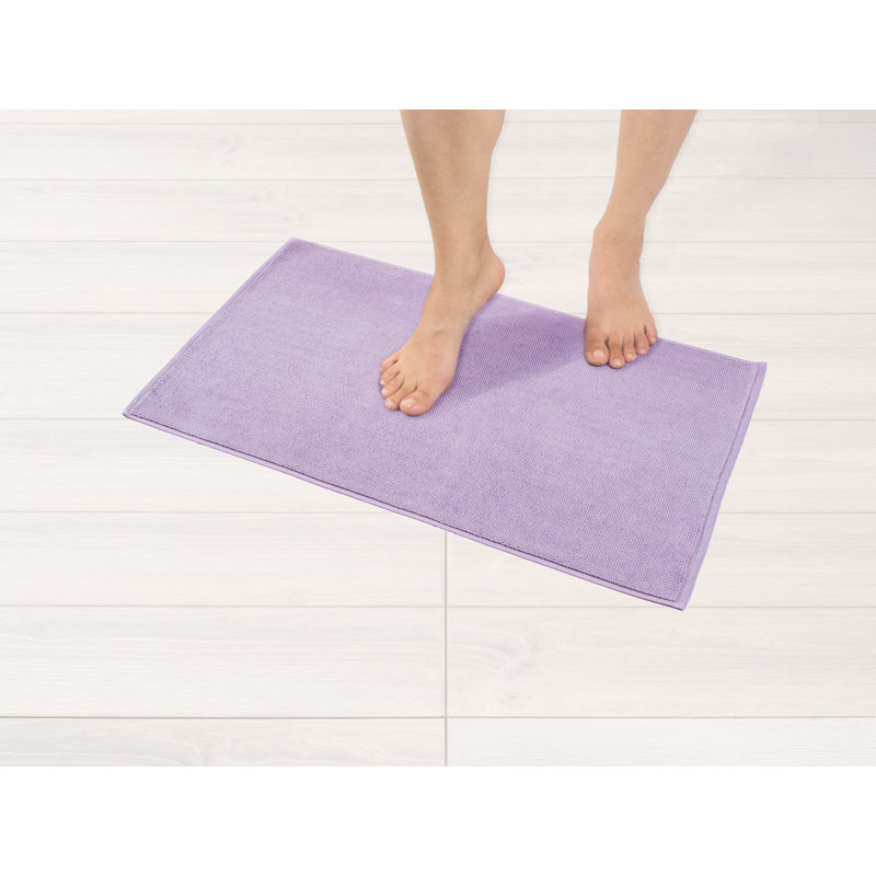 Chemung 100% Cotton Non-Slip Bath Rug, 24" L x 17" W, Lilac