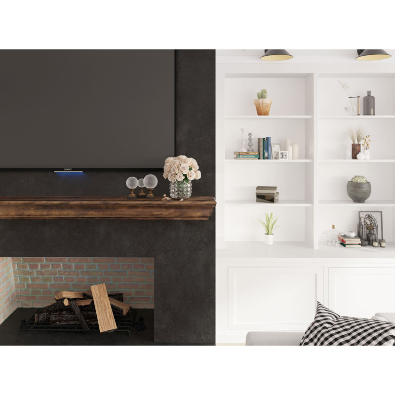 Dogberry Collections Shaker Mantel Shelf, Brown, 48"