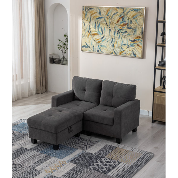 110.6 L-shaped Sofa With Removable Ottomans And Comfort Lumbar