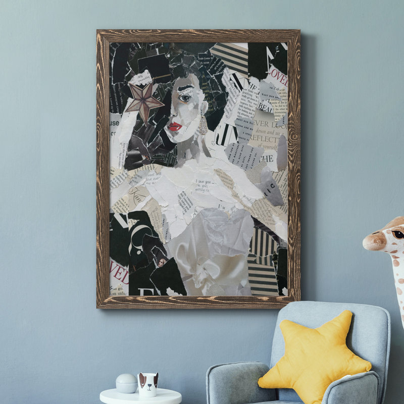 Runway Star - Cadre photo, impression sur toile, Toile avec cadre en noyer, H 31,5 po x l 23,5 po x P 1,5 po