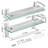 Bathroom Shelf Wall Mounted Floating Glass Shelf with Towel Rack 2 Tiers-517172003