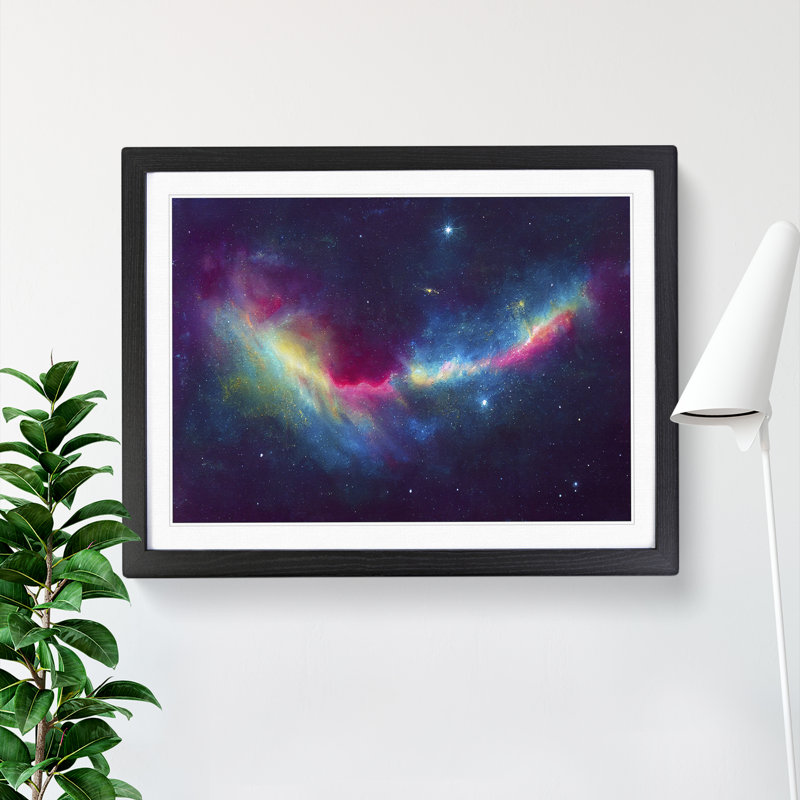 Neon Galaxy Vol.3 - Single Picture Frame Print, Black, 46cm H x 64cm W