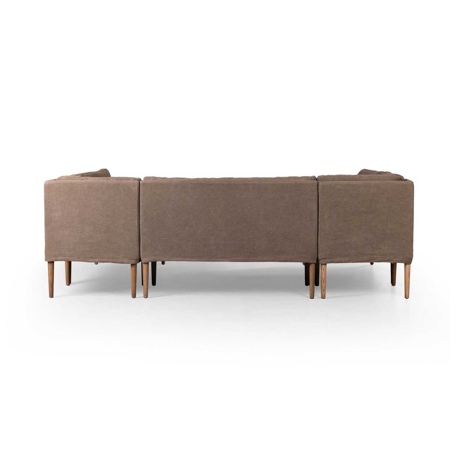 Aurelia Dining Banquette, Broadway Coffee Linen, 34.5" H x 103" W x 76" D