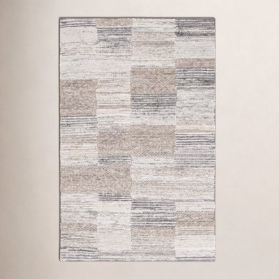 Wyly Natural Ivory Hand-Woven Geometric Rug