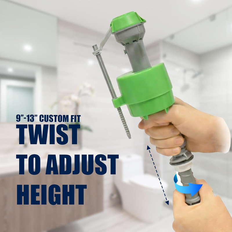 Robinet de remplissage de toilette économiseur d'eau avec clapet anti-siphon réglable de 9 à 13 po avec clapet de 2 pouces