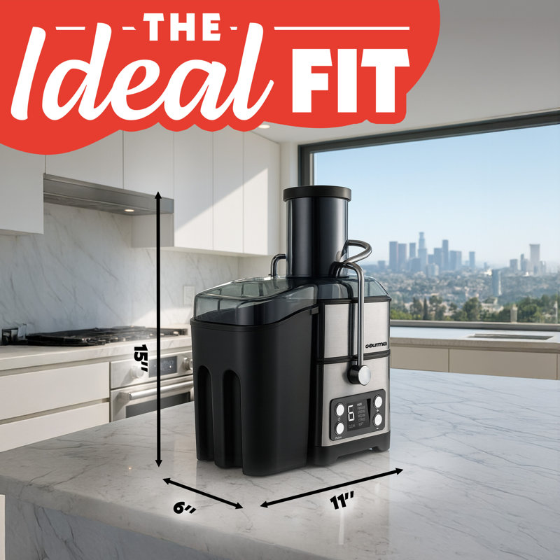 Gourmia 6-speed Digital Juice Extractor With 6 Speeds, Extra-wide Chute, Pulse Mode & Self-clean Cycle