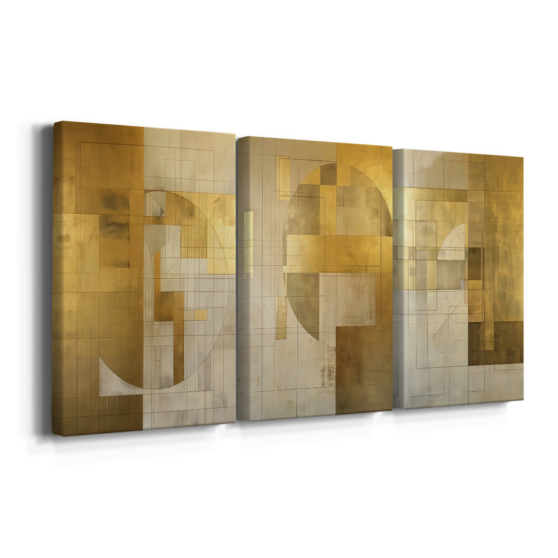 Série ABSTRACT Cxxiv - Toile tendue sur mesure - 3 pièces, H 12 po x l 24 po