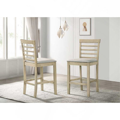 Magnifique chaise de salle à manger à hauteur de comptoir de couleur crème 2 pièces