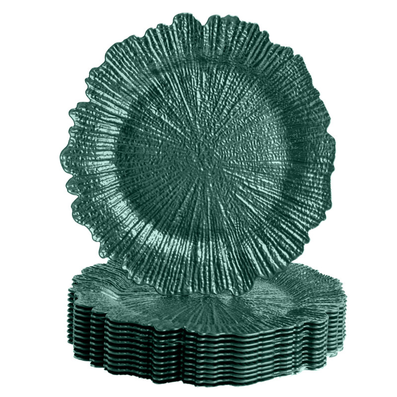 Chargeur sans motif en plastique / acrylique Arnez, 12 pièces, Vert