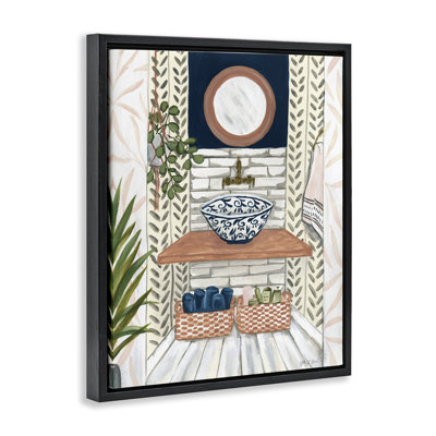 «Chic Bathroom Bathroom», art mural encadré sur toile flottante par Yvette St. Amant