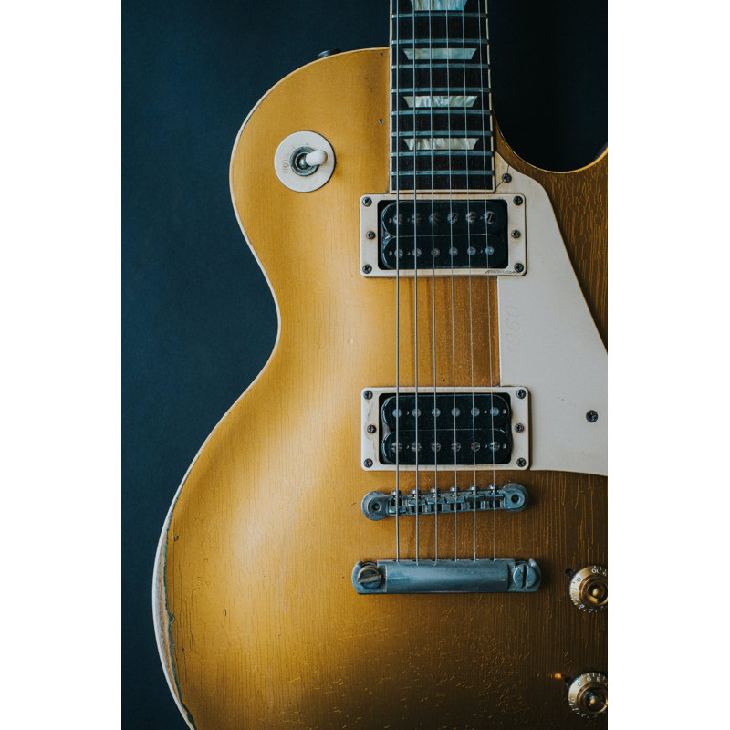 Guitare sur fond noir, Gibson Les Paul pour votre mur, H 26 po x l 50 po x P 1,5 po