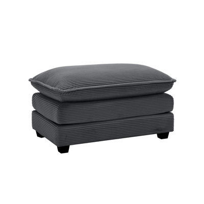 Comfortable Grey Corduroy , Blends With Sofas For A Charming And Cozy Look Footstool, Enhances Comfort Double Cushions