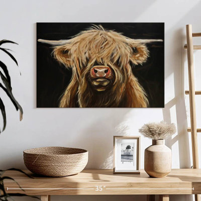 Highland Cow On Black II