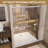 Aluminum Frame Material Double Sliding Opening Shower Door  - 1/4" (6Mm) Clear Tempered Glass With Explosion-Proof Film, Dual Stainless Steel Handles-122071532