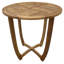 Table d'appoint d'extérieur Roomfitter, table d'appoint ronde en bois d'acacia massif de 27,5 po pour le jardin ou le balcon, teck
