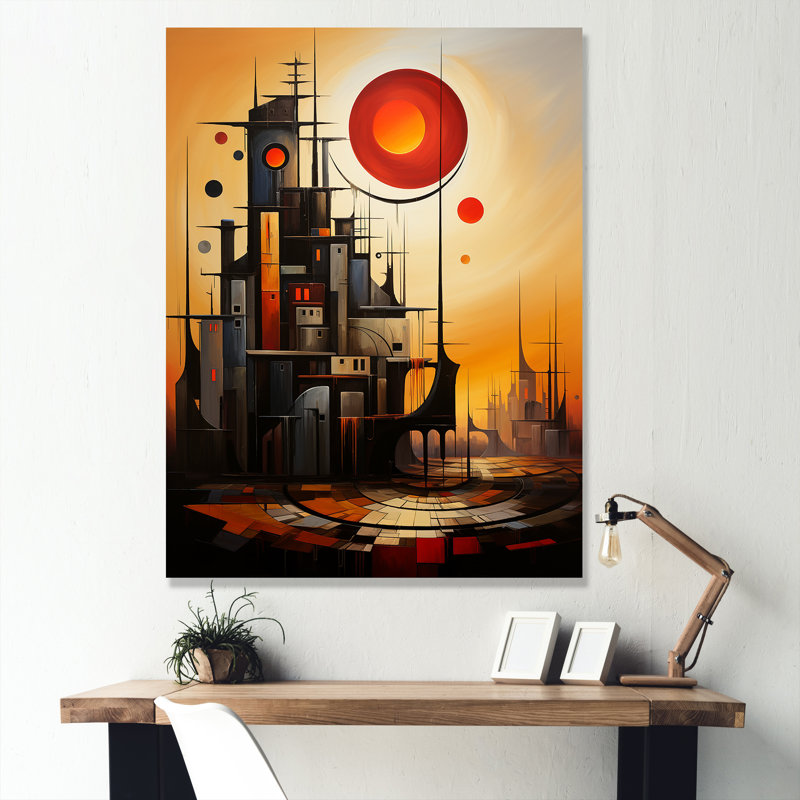 Cubic Modern Factory - Impressions sur toile abstraites, Toile tendue, H 40 po x l 30 po x P 1,5 po