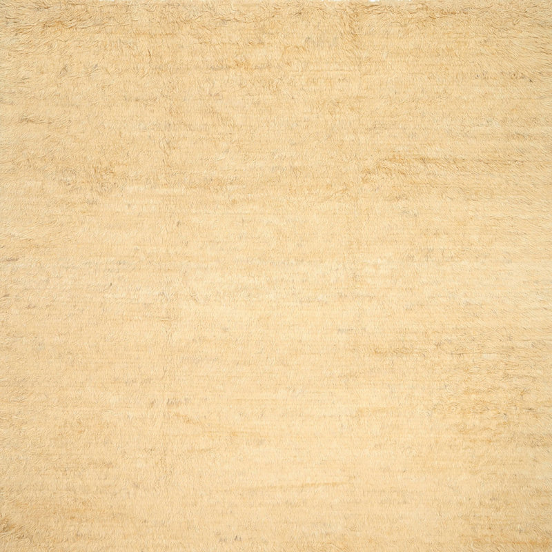Tapis beige contemporain, Carré 6 pi
