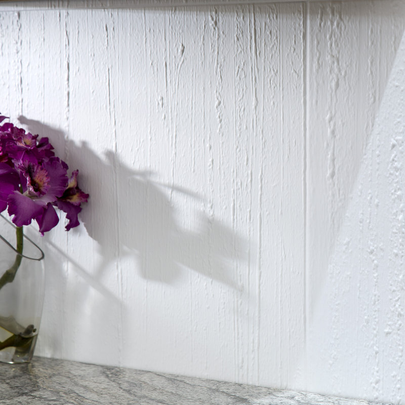 FASÄDE Rain Decorative Vinyl 18in x 24in Backsplash Panel, Matte White