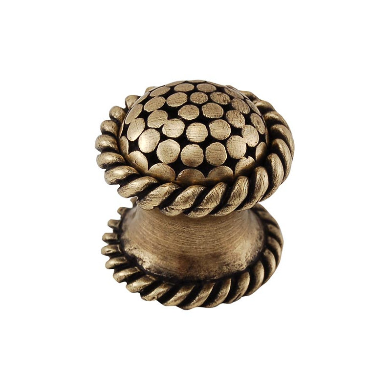 Tiziano Mushroom Knob, 0.875" H x 0.875" W x 0.875" D, Antique Brass