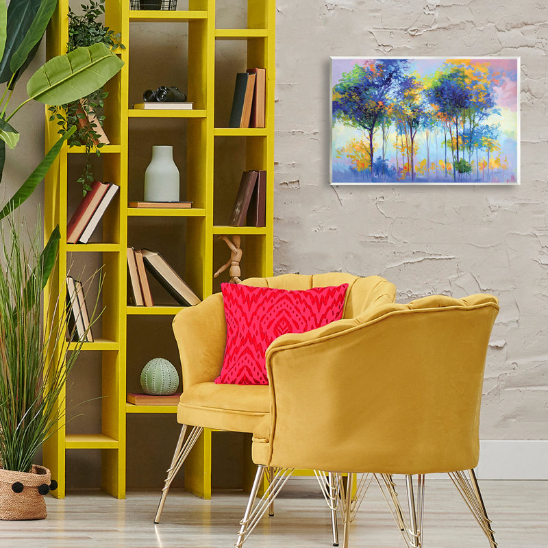 «Vibrant Tranquil Trees», art mural par Leon Devenice, H 13 po x l 19 po