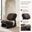 Fauteuil à bascule sculptural avec base creuse incurvée, chaise berçante sans accoudoirs recouverte de chenille douce pour chambre d'enfant, chambre à coucher et salon