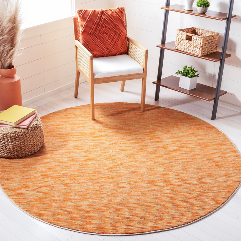 Ahir Performance Solid Color Rug, Round 6'7"