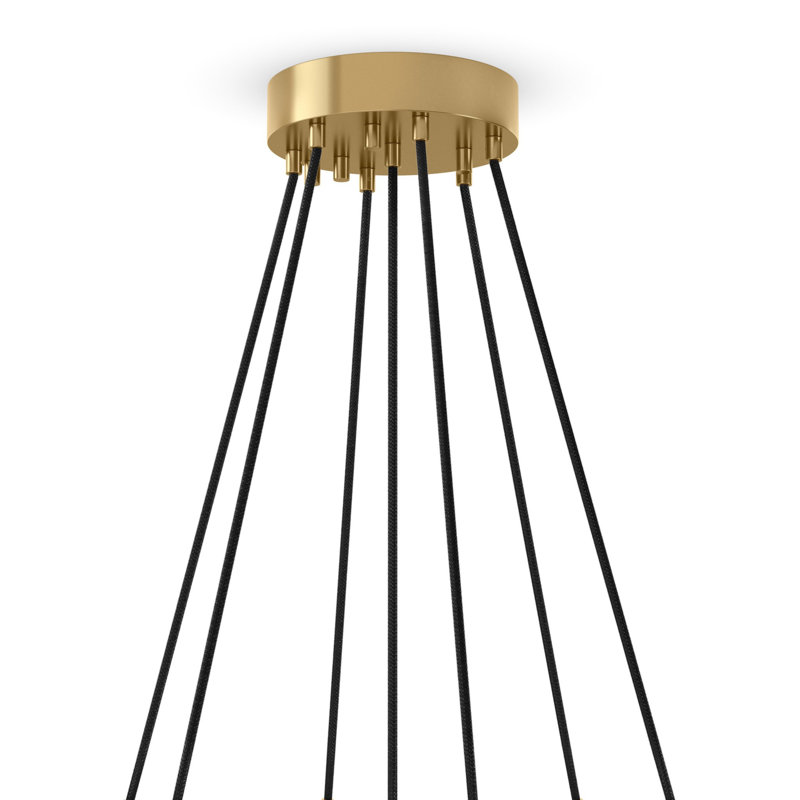 Cloud 7 Globe Chandelier-Burnished Brass, Burnished Brass