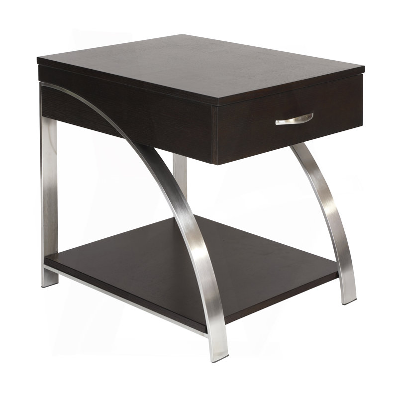 Table de bout Modern Living Furniture 1Pc avec tablette inférieure et tiroir