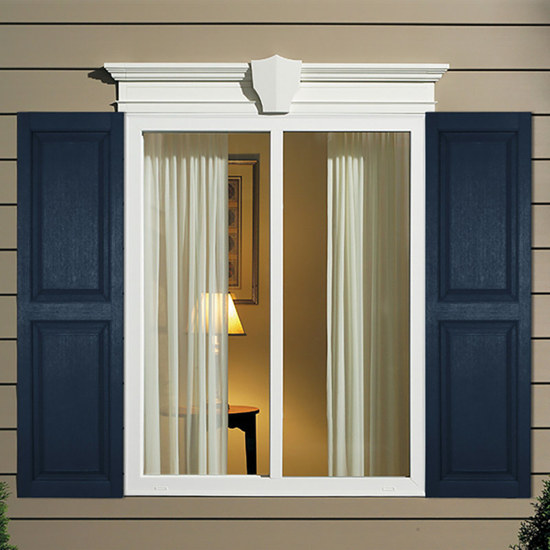 Shutters Vinyl Raised Panel, Dark Blue, 48" H x 14.5" W x 0.93" D