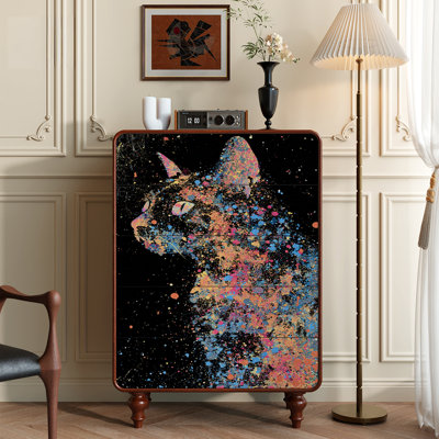 Commode 5 tiroirs Whimsical Cat Design