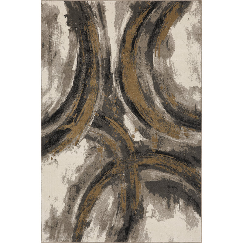 Tapis beige / brun Alayjiah, Rectangle 5 pi x 7 pi