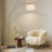Logan 76 in. Modern Adjustable and Extendable LED Arc Floor Lamp with Fabric Drum Shade-88993043-88993044