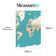 Art For the Home World Map Blue Print To Order Mural