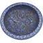 Assiette en céramique ciselée à motif de calligraphie bleue marocaine de la fin du 19e siècle