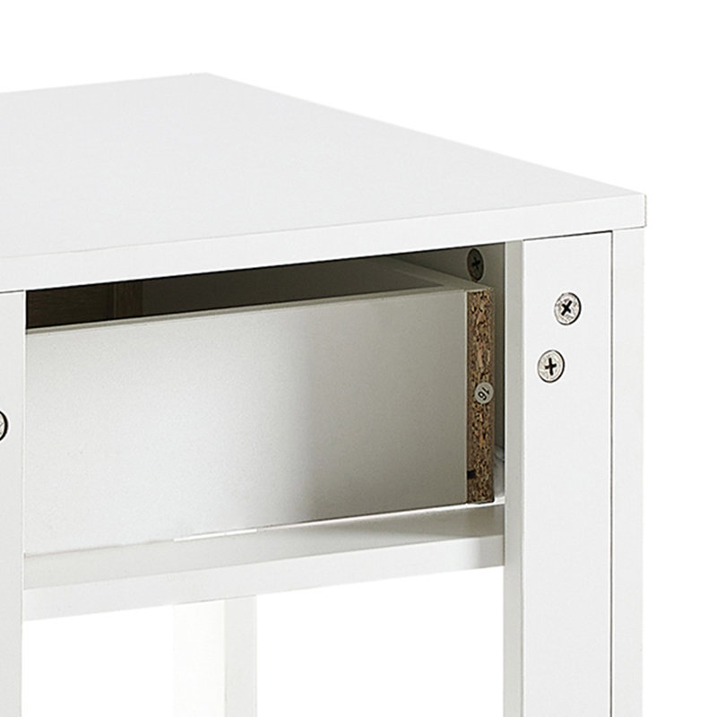 Table de chevet en bois manufacturé Vinco, Blanc